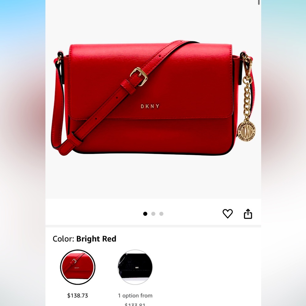 DKNY red crossbody bag